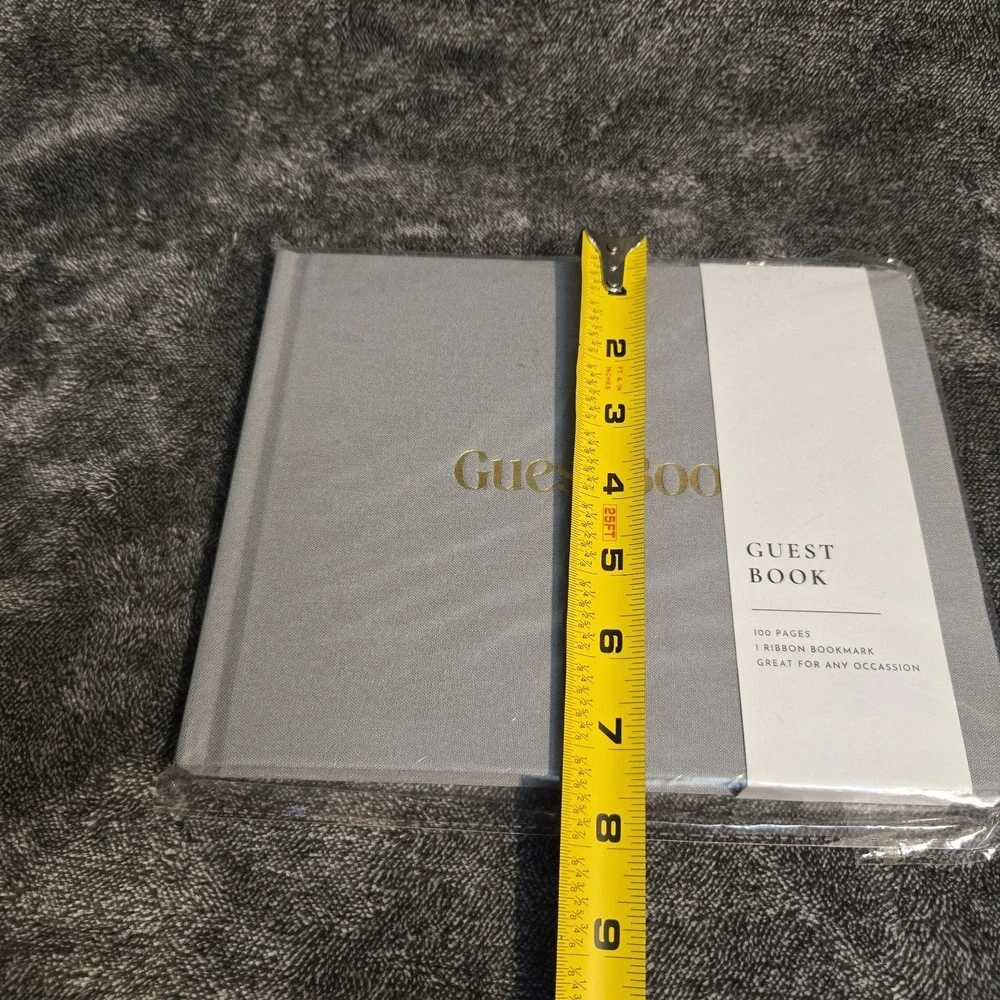 NEW Lamare Guest Book Gray Linen 100 Pages Ribbon Bookmark Any Occasion Wedding